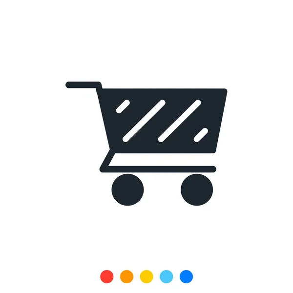 Иконка Корзине Значок Outline Shopping Cart — стоковый вектор