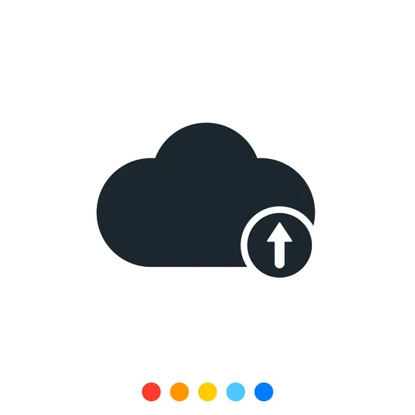 Cloud Pictogram Uploadteken Voor Het Beheren Van Gegevensopslag Cloud — Stockvector