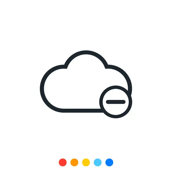 Εικονίδιο Cloud Και Σήμα Για Διαχείριση Αποθήκευσης Δεδομένων Στο Σύννεφο — Διανυσματικό Αρχείο