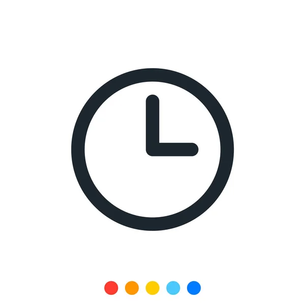 Минимальный Значок Часов Аналоговые Часы Вектор Иллюстрация — стоковый вектор