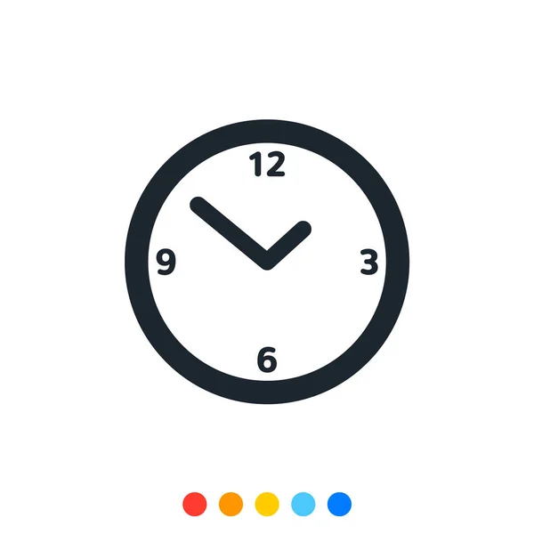 Icône Horloge Minimale Horloge Analogique Vecteur Illustration — Image vectorielle