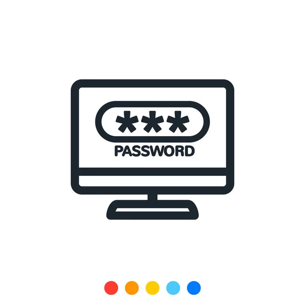 Computer Password Entry Icon Vector Illustration — Stock Vector