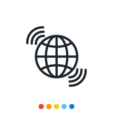 Küre ve sinyal sembolü, Vektör ve Görüntü.