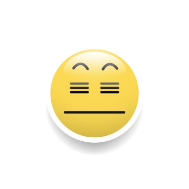 Uykulu yüz ifadesi, vektör ve illüstrasyon.