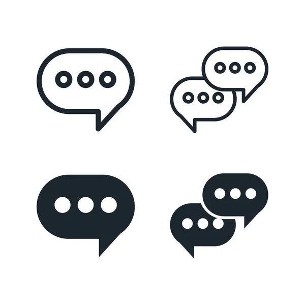 Speech Balloon Icon Set Communication Icon — Stock Vector