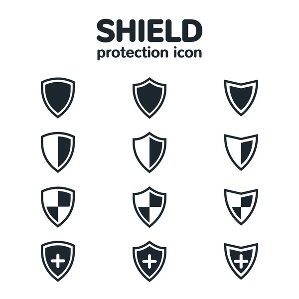 Shield Icoon Set Voor Ontwerp Applicatie Pictogrammen — Stockvector