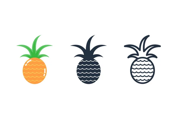 Ananas Symbol Frucht Symbol Vektor Und Illustration — Stockvektor