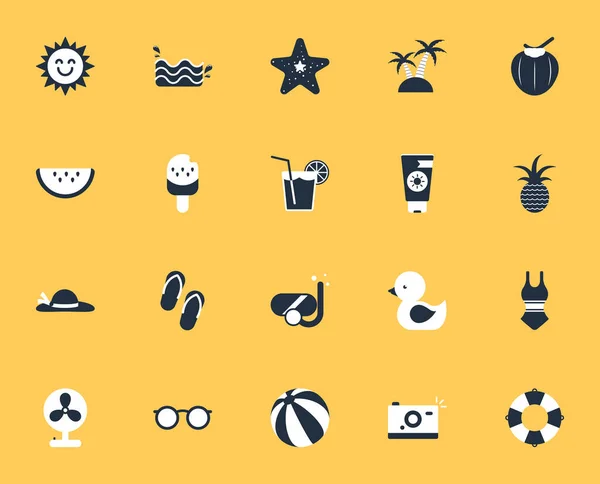 Summer Icon Set Summer Holiday Icon Set Vector — 스톡 벡터
