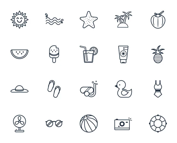 Summer Icon Set Summer Holiday Icon Set Vector — 스톡 벡터