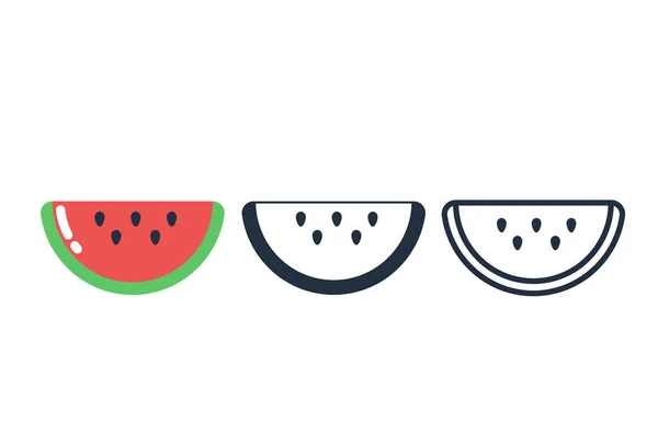 Niedliche Wassermelone Symbol Vektor Und Illustration — Stockvektor