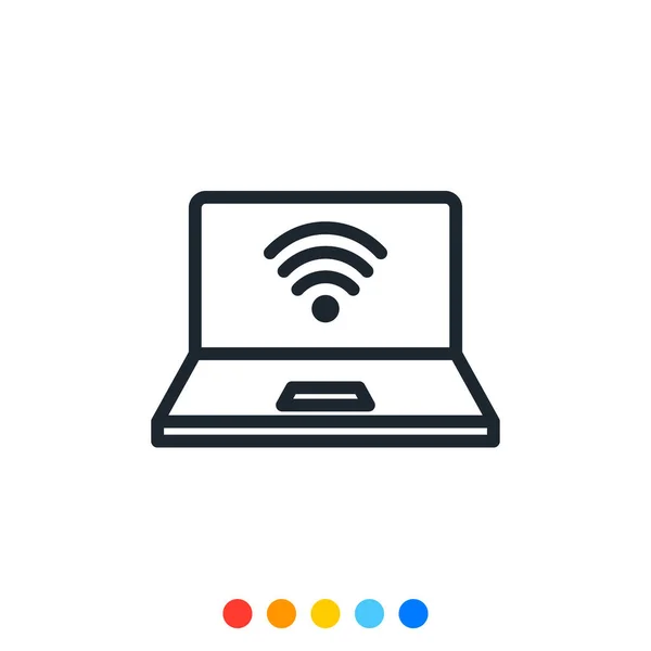 Minimal Labtop Icon Vector Illustration — Stock Vector