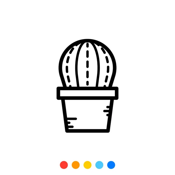 Icono Cactus Minimalista Vector Ilustración — Archivo Imágenes Vectoriales