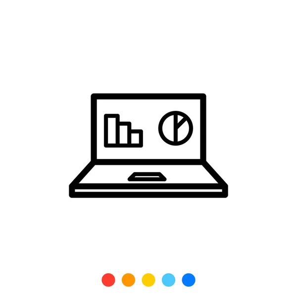 Icono Labtop Mínimo Vector Ilustración — Archivo Imágenes Vectoriales