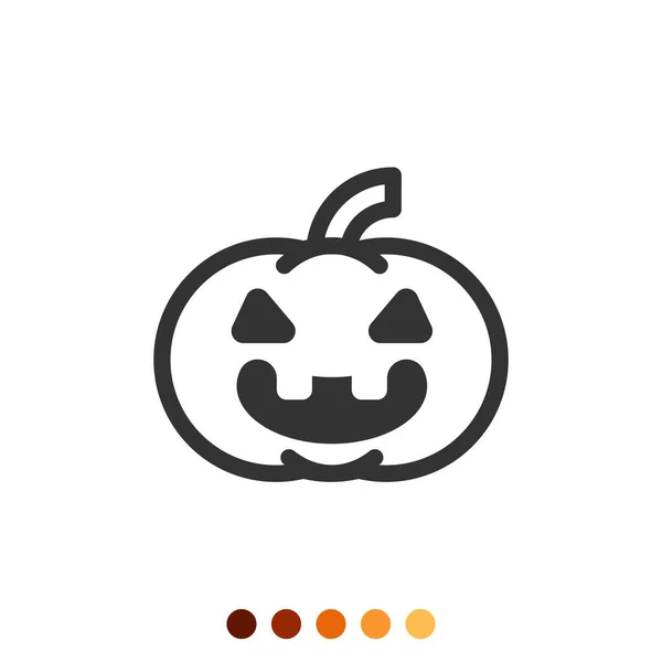 Ícone Abóbora Halloween Vetor Ilustração — Vetor de Stock