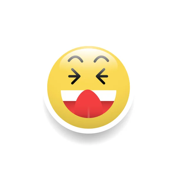 Cheeky Face Emoticon Vector Illustration — Stock Vector