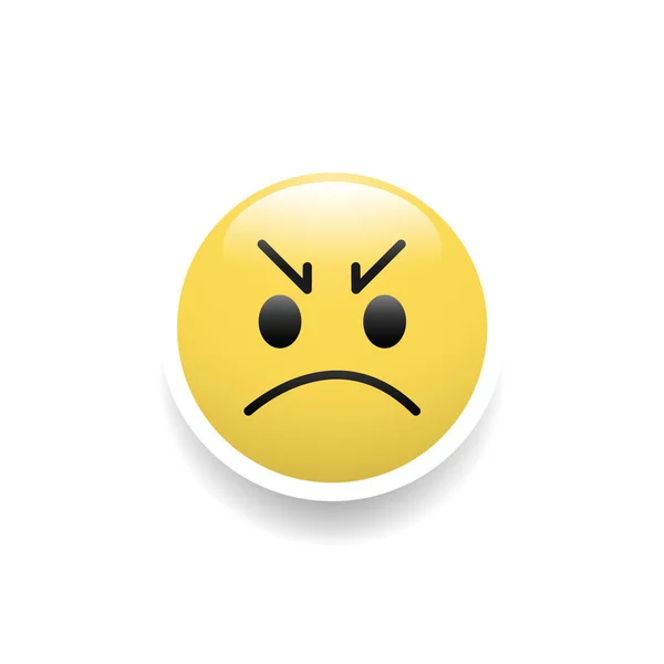 Angry Face Emoticon Vector Illustration — стоковый вектор