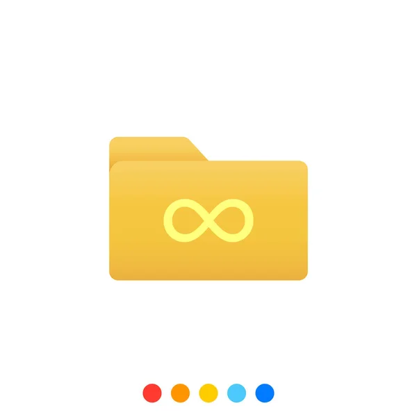 Element Projektu Folderu Płaskiego Symbolem Nieskończoności Ikoną Folderu Wektorem Ilustracją — Wektor stockowy