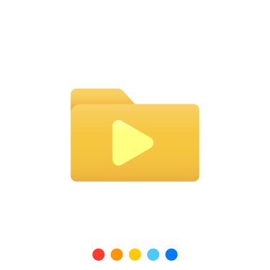 Düz dizin tasarım ögesi oyun sembolü, Dizin simgesi, Vektör ve İllüstrasyon.