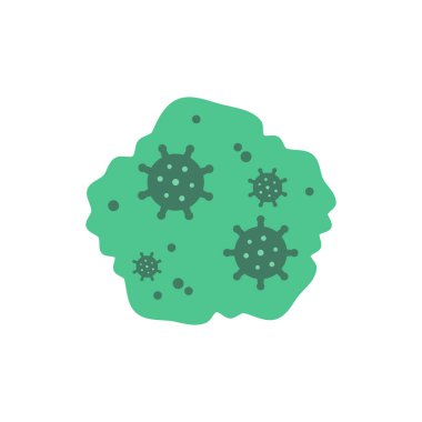 Patojen düz tasarım elementi içeren balgam sıvısı, Simge, Vektör ve İllüstrasyon.