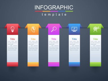 Pazarlama bilgileri veya iş planlama bilgilerinin sunumu için modern tasarım şablonları, Infographic şablonu, Vektör.