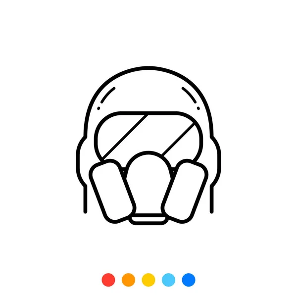 Gas Mask Flat Design Element Icon Vector Illustration — Stock Vector
