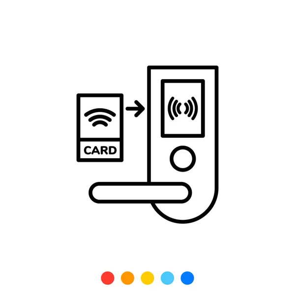 Ícone Sistema Porta Cartão Chave Vetor Ilustração —  Vetores de Stock