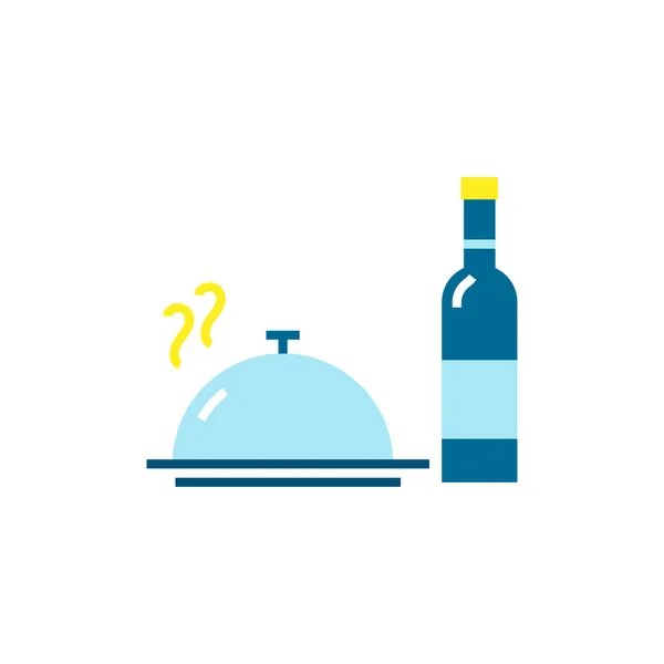 Food and wine bottle flat element design,Vector and Illustration.