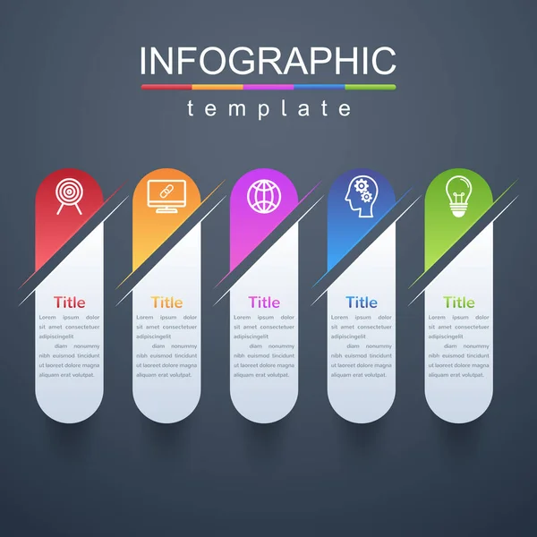 Moderne Designvorlagen Zur Präsentation Von Marketing Informationen Oder Geschäftsplanungsinformationen Infografik — Stockvektor