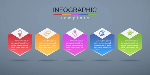 Moderne Designvorlagen Zur Präsentation Von Marketing Informationen Oder Geschäftsplanungsinformationen Infografik — Stockvektor