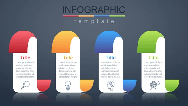 Moderne Designvorlagen Zur Präsentation Von Marketing Informationen Oder Geschäftsplanungsinformationen Infografik — Stockvektor