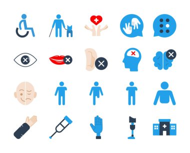 Engelli insanlar vektör seti, Flaticon, Vektör.