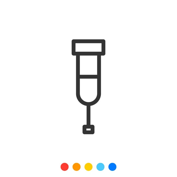 Crutch Vector Icon Walking Aid Icon — 스톡 벡터