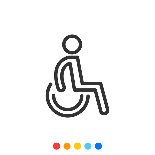 Disabled Handicap Line Icon Simple Line Symbol Vector Illustration — Stock Vector
