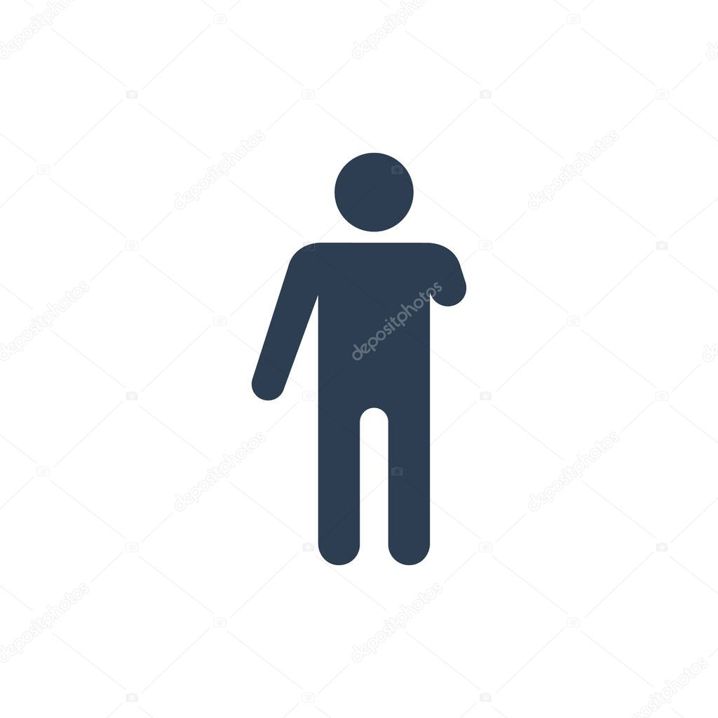 Disabled person icon, Arm amputated icon, Vector.