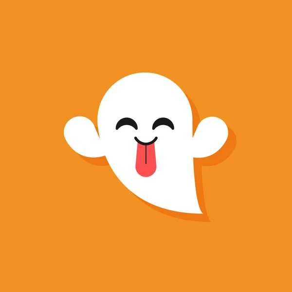Cute Ghost Wektor Ilustracji Kreskówki Halloween — Wektor stockowy