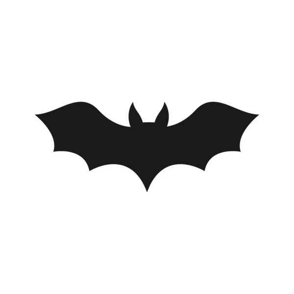 Silhouette Bat Simple Flat Vector Illustration Halloween — Stock Vector