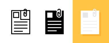 Kağıt Kıskacı, Profesyonel, Vektör ve İllüstrasyonlu Belgenin Düz Simgesi.