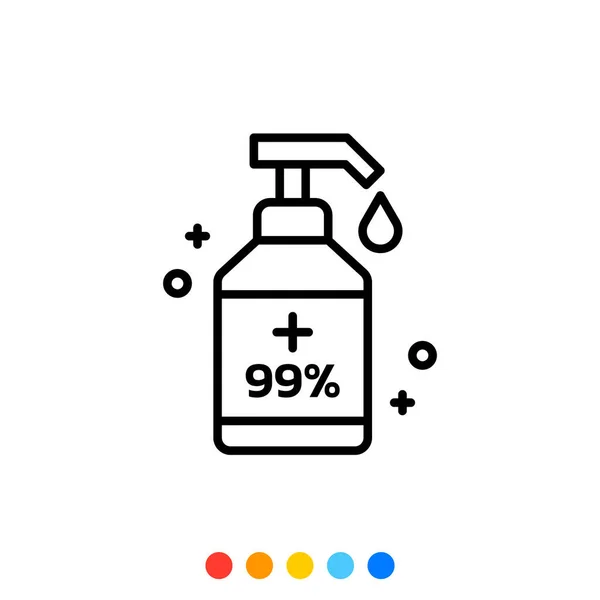 Hand Sanitizer Bottle Thin Line Icon — Stock Vector