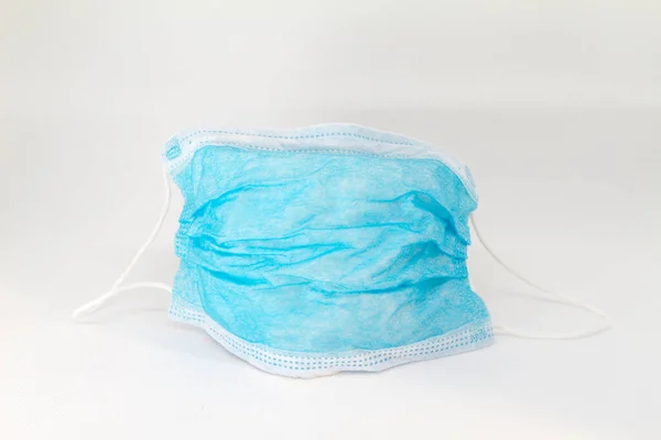 Azul Antivírus Máscara Cirúrgica Protecção Contra Pandemia Covid Kit Básico — Fotografia de Stock