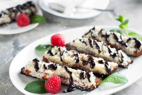 Gluten Free Cookies Biscotti Served Berries Grey Stone Table — Stock Photo, Image