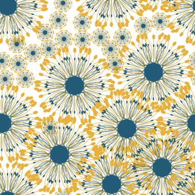   Soyut ayçiçekleri, pürüzsüz şeffaf arkaplan, vektör çizimi
