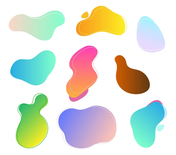 Abstract liquid vector shapes collection, modern colorful gradient backgrounds, fresh design elements set. Elegant and decorative smooth style elements. — Stock Vector
