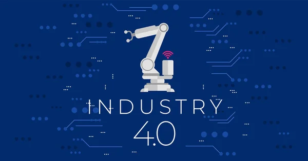 Промисловість 4.0 концепція Векторні ілюстрації. Четверта промислова революція . — стоковий вектор