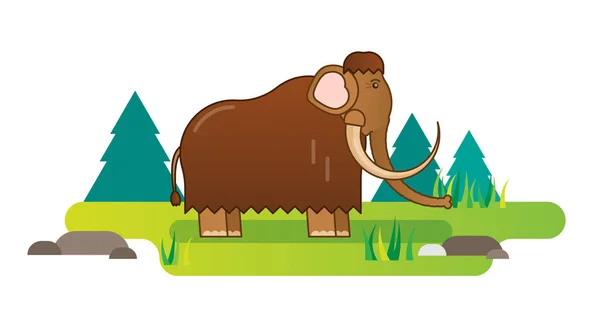 Mammoth flat vector illustration — Stock Vector