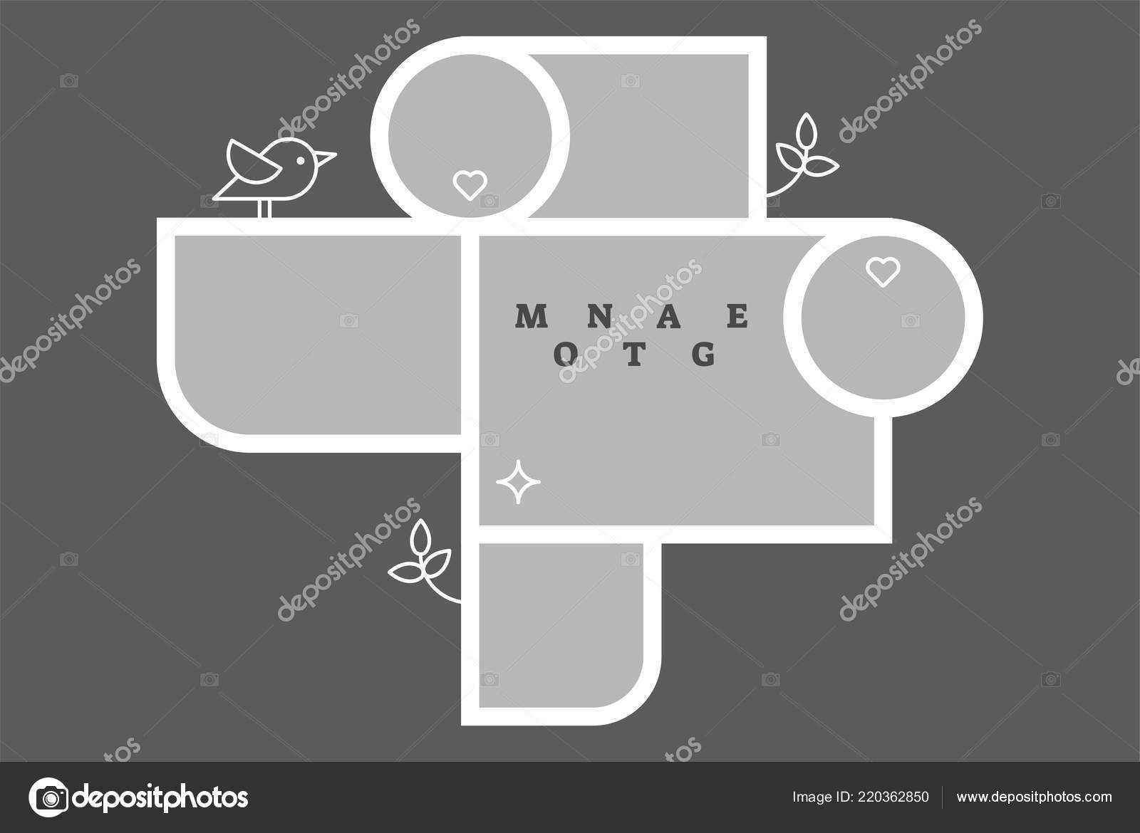Montage Collage Photo Frame Decorative Composition Blank