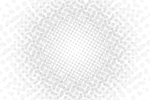 Witte halftone cirkels vector illustratie. Grijs gestippelde abstract behang. — Stockvector