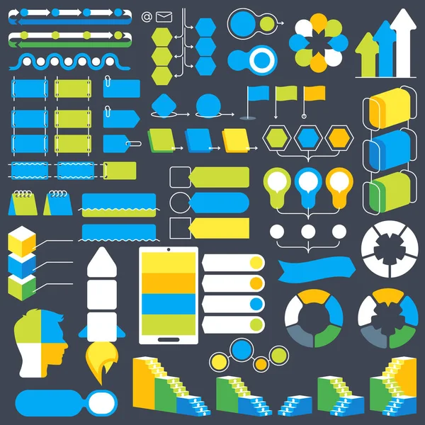 Infographic ontwerpelementen vector collectie, diagram structuur voorwerpen en visualisaties — Stockvector