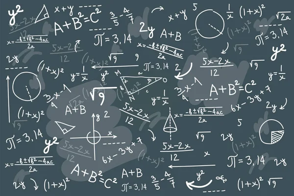 Math chalkboard vector illustration (em inglês). Física resolver confusão tabuleiro equação .. —  Vetores de Stock