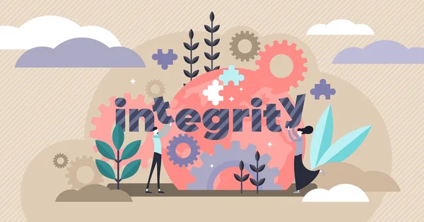 Integrity vector illustration. Flat tiny honest persons character concept. — Stock Vector