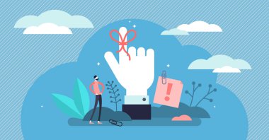 Hatırlatma vektör illüstrasyon. Parmak kişi kavramı etrafında Düz küçük dize